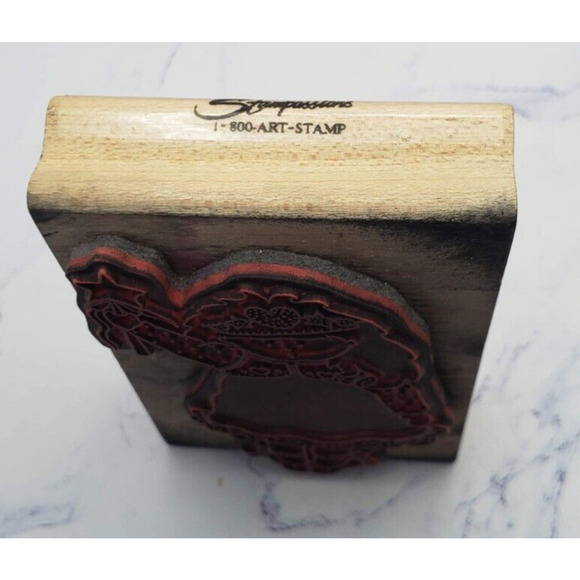 Blonde Ballerina Girl In Spring Dress Stampassions Wood Mounted Rubber Stamp - Picture 4 of 7